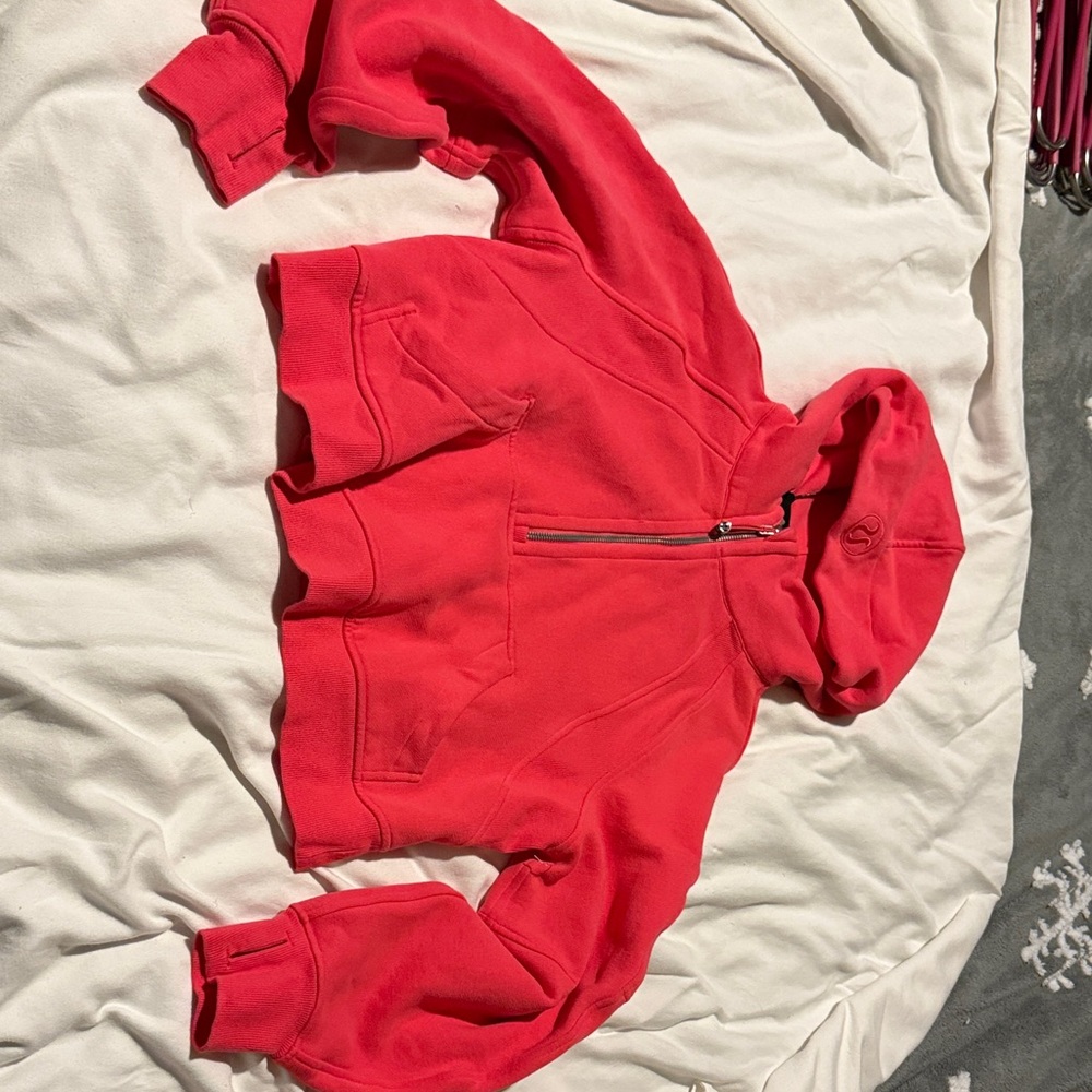 lululemon athletica Red Cropped Hoodie